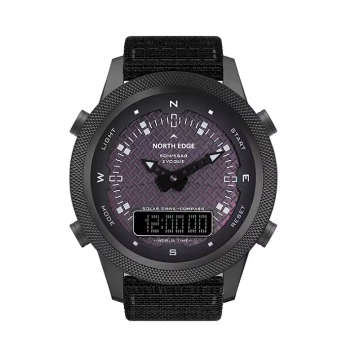 NORTH EDGE EVOQUE reloj táctico solar para exteriores brújula hora mundial 50M resistente al agua - 1