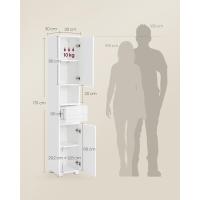 Unidad de Almacenamiento Blanca Estante de 30x30x170cm con 30 Compartimentos Regulables - details 2