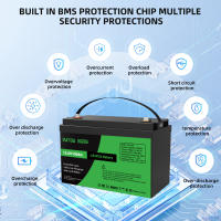 12V 100A LiFePO4 BMS 10000+ ciclos RV Barco Tienda Energía de Emergencia Batería de Litio - details 2