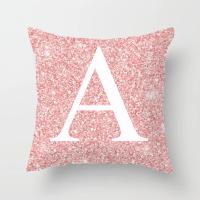 Cojín de sofá rosa con letras ostentosas, almohada con respaldo central, 45x45cm - details 6