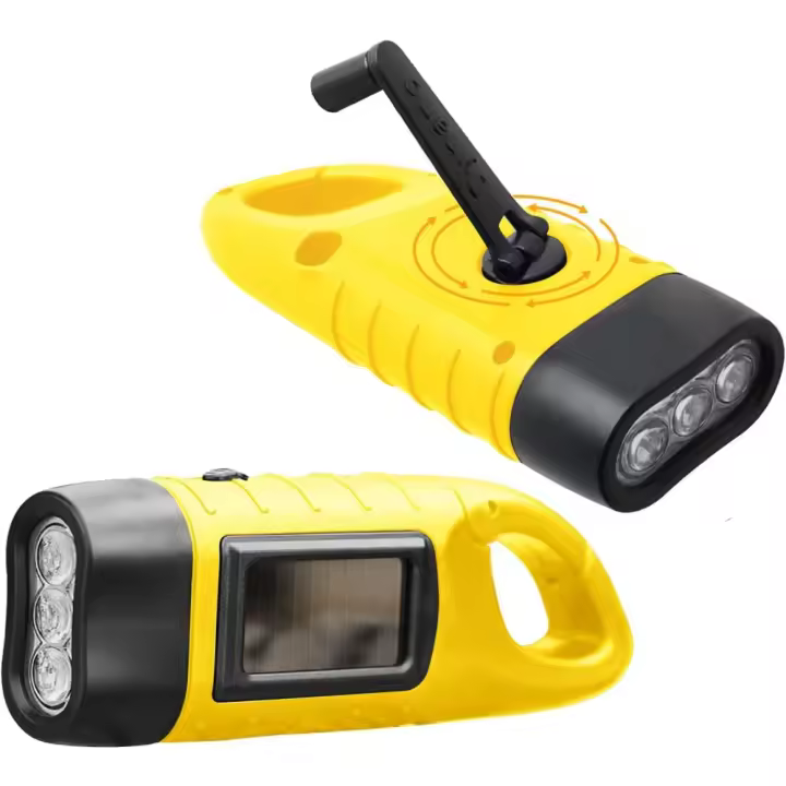 Linterna Recargable De Mano LED, 2 Unidades, Linterna Recargable Solar, Manivela Solar, Mosquetón, Lámpara De Camping Port - 1
