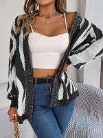Cárdigan liso de manga larga para mujer, abrigo con cuello en V, informal, clásico, elegante, colores contrastantes, suéter de punto suave, Top, nuevo - details 7