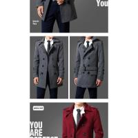 Abrigo de lana para hombre, estilo coreano, informal, doble botella, ajustada, a la moda, otoño 2024 - details 7