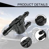 Válvula de retención para limpiaparabrisas de coche, reemplazo de boquilla de limpieza de 3 puertos 8532128020, accesorio de conector de limpieza de tubería de pulverización de limpiaparabrisas, Compatible con Toyota Lexus (negro), 2 piezas - details 3