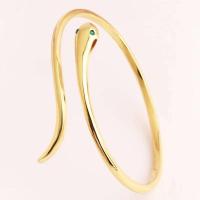Brazalete de Serpiente de Ojo de Zirconia Verde Plateado Joyería de Pulsera de Mujer para Bodas - details 2