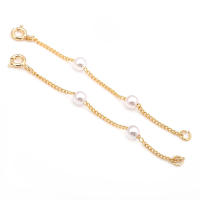 Cadenas de latón de Color dorado de 18K con extremo de gota, cadenas extensibles con cierres redondos de resorte, suministros de joyería Diy de alta calidad para mujer - details 11