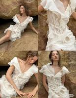 Vestido Mini de Cintura de Acolchado Elegante Cuello de Barco Sexy, Sin Mangas, Espalda Descubierta - details 0