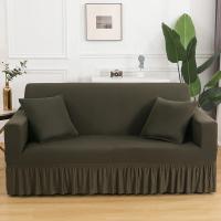 Fundas de sofá elástica de alta elasticidad con falda, Protector de muebles fácil de ajustar, Seersucker，Funda de sofá - details 10
