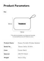 Baseus AeQur 30 Mini altavoz bluetooth portátil, IPX6 resistente al agua, Controladores grandes de 40 mm, altavoz bluetooth - details 13