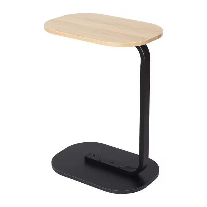Mesa auxiliar en forma de C, pequeña mesa de centro, altura ajustable, moderna mesa de centro móvil para sala de estar y dormitorio - 1