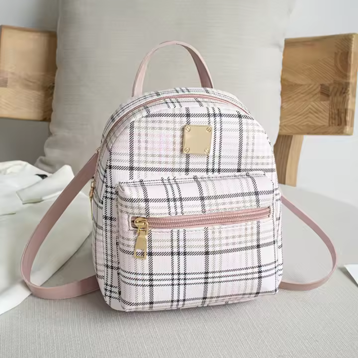 Mochila a cuadros para niñas, nueva versión coreana, Bolso pequeño cruzado a la moda, 2024 - 1