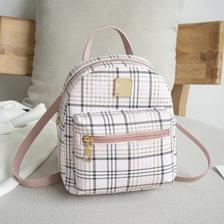 Mochila a cuadros para niñas, nueva versión coreana, Bolso pequeño cruzado a la moda, 2024 - 1