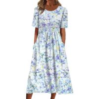 Vestido de verano de manga corta para mujer, vestidos estampados a la moda para mujer - details 1