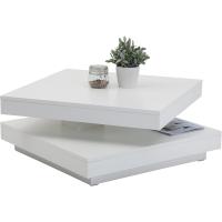 Cuadrada, Material Compuesto de Madera, Tablero Giratorio en 360° ° , Roble Blanco/Roble Sonoma, 67 x 67 x 35 cm - details 12