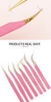 Pinzas para Pestañas Profesionales en Acero Inoxidable Rosa Anti-Estático No Magnético Herramienta de Maquillaje para Extensión de Pestañas 3D - details 8