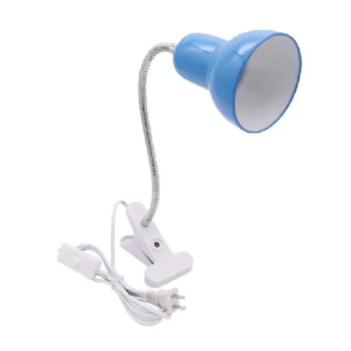 Lámpara de Clip para dormitorio, luz de lectura de libros portátil, abrazadera blanca y rosa en escritorio, mesa, litera, armario, iluminación del hogar, color negro y azul - 1