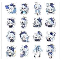 Juego de pegatinas Genshin Impact, Focalors Furina, Anime, dibujos animados, juguetes para niños, calcomanías, bricolaje, 56 piezas por juego - details 8