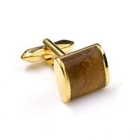 Gemelos de hombre con piedra de ojo de tigre amarillo, camisa de fiesta de negocios con botones de metal, accesorios para puños, regalo de cumpleaños de un amigo, nuevo - details 3