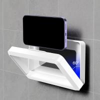 360 ° Caja giratoria para teléfono móvil para baño, soporte autoadhesivo impermeable para teléfono de ducha, soporte para teléfono móvil con pantalla táctil antiniebla - details 6