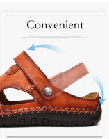 Sandalias de verano para hombre, sandalias de cuero para hombre, sandalias romanas clásicas, zapatillas suaves para exteriores, sandalias de goma para playa para hombre, sandalias de Trekking - details 6