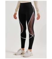 Pantalones de malla con cierre de color para mujer, pantalones deportivos altos con cintura elástica para gimnasio, yoga y levantamiento de cadera - details 4