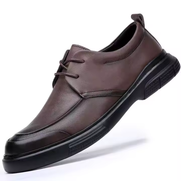 Nuevos zapatos de cuero casuales de negocios de suela gruesa, cálidos y suaves - 1