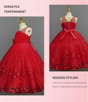 Vestido de Princesa Formal para Niña, con Flores, Largo y Abullonado, para Presentadora, Espectáculo de Piano, Ropa Infantil - details 10