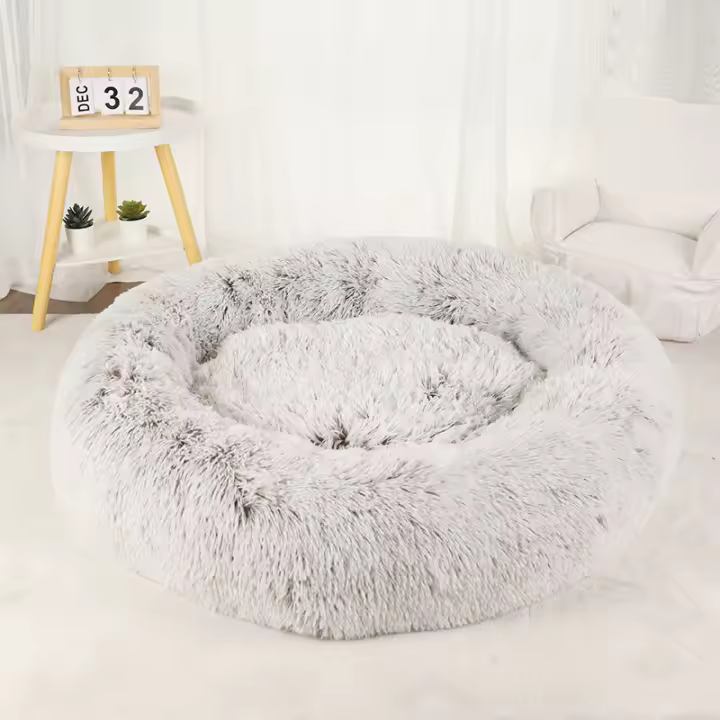 Cama de Peluche para Perros Grande Dulce Redondo para Cachorros Lavable para Mascotas - 1