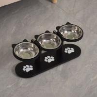 Suministros para mascotas, estante de madera, cuenco elevado para perros y gatos, alimentador de alimentos para mascotas de acero inoxidable 3 en 1, cuenco de agua para mascotas con inclinación de 15 grados, cachorro - details 3