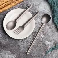 Cuchara De Titanio Con Mango Largo Para Camping Y Picnics Accesorios De Cocina Ambientales Utensilios De Cutlería Con Cuchara Y Fork EDC - details 16