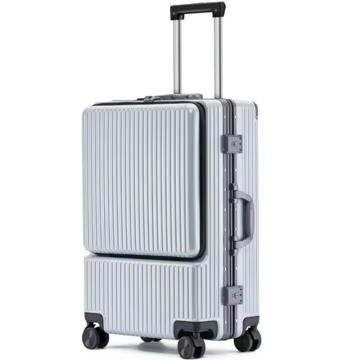 Carro de mano giratorio para maletero con cerradura TSA que lleva equipaje de superficie dura para computadora de 20 pulgadas con bolsillo frontal - 1