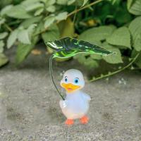 Micro paisaje de dibujos animados, sombrilla de pato, adorno de resina, estatua de patos bonitos, escultura de Animal impermeable para patio - details 2