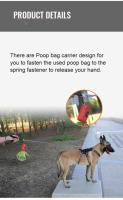 Truelove-dispensador de bolsas pequeñas para mascotas, soporte ajustable para bolsas de caca canina con mosquetón, adecuado para todas las correas de perro, TLB2012 - details 5