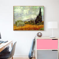 Pintura de Van Gogh Noche Estrellada en Lienzo para Decoración de Pared Arte Deco con Irises y Girasol sobre el Río Rin Lienzo de Marca DHROOM - details 0
