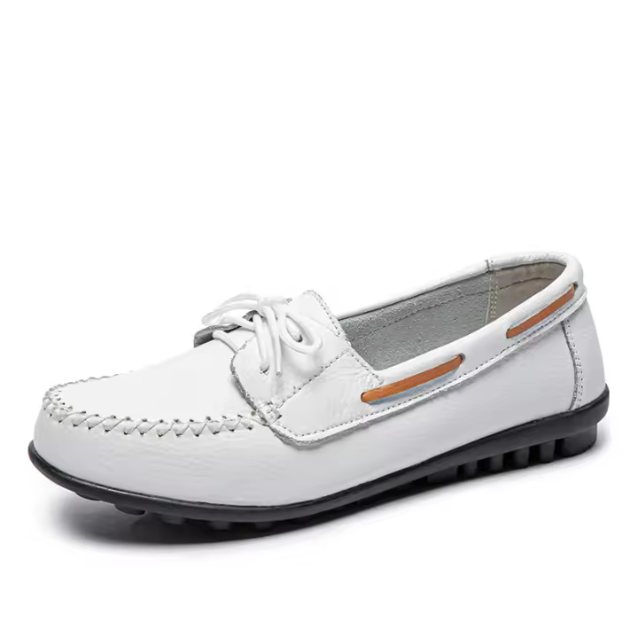 Mocasines de Cuero Cómodos para Mujer Zapatos de Barco con Punta Cerrada de Moda - 1