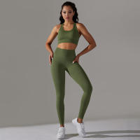 Hamidou-Conjunto de Yoga sin costuras para mujer, ropa deportiva para gimnasio, sujetador de entrenamiento, mallas de cintura alta para correr, traje para Fitness - details 13
