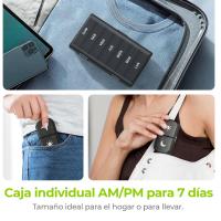 Pastillero Semanal 2 Tomas Español, Pastillero Diario Grande 7 días, Dosificador de Comprimidos con 14 Compartimentos, caja de Organizador para el bolsillo de la mano o del pantalón - details 4