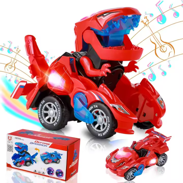 Transformador de Coche con Luces y Música, Dinosaurio, Juguetes Infantiles, Regalos - 1