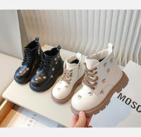 Botas de cuero bordadas para niños y niñas, botines de princesa versátiles, diseño a la moda, otoño - details 1