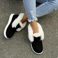 Botas de nieve cálidas de lana sin cordones para mujer, zapatos de mujer de gamuza, invierno, novedad - details 4
