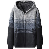 Chaqueta de Punto con Capucha Casual de Colores Bloqueados para Hombres CHAIFENKO - details 3