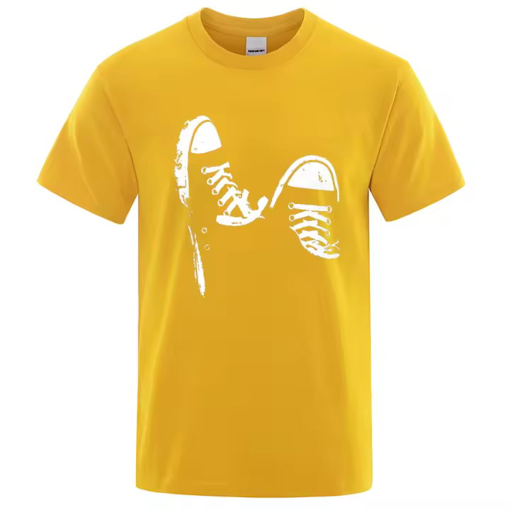 Camiseta informal de manga corta para hombre, 100% algodón, zapatos de Skate, geniales, de verano, gran oferta - 1