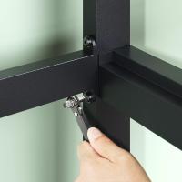 Cama 90x190 cm - Altura 36 cm con almacenaje debajo de la cama - Estructura de cama de plataforma de metal con cabecero - Negro - details 5