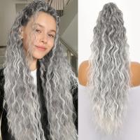 Peluca con cola de caballo con pinza para permanente de maíz, extensión de cola de caballo ombré, cola de caballo rizada y ondulada larga, Clip con cordón en cola de caballo, peluca para fiesta - details 14