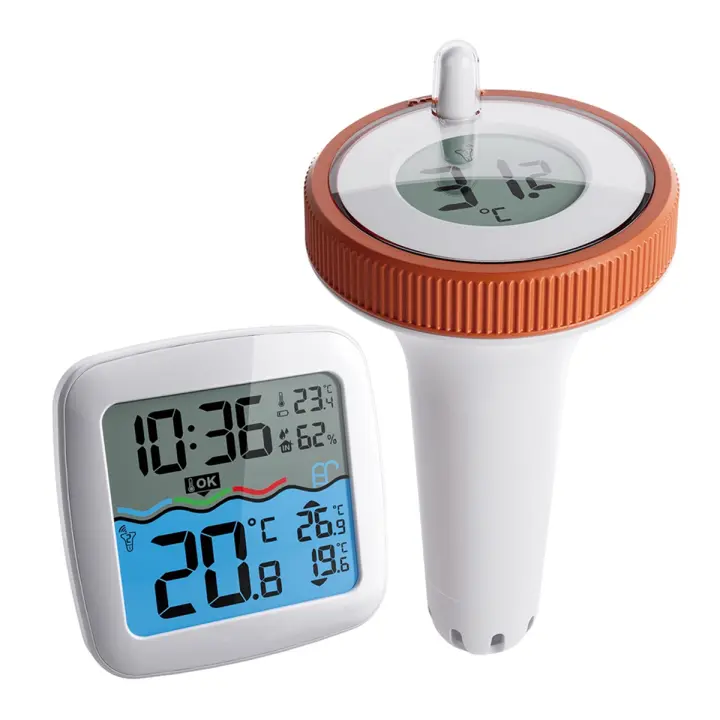 Termómetro de piscina inalámbrico flotante de fácil lectura, termómetros digitales para piscina, bañera, pecera - 1