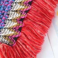 Poncho mongol cálido de Invierno para mujer, capa de punto de poliéster de estilo étnico suave, Jersey a rayas, chal con borla, moda - details 7