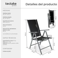 Sillas de Jardín Exteriores de Aluminio Con Ruedas, Respaldar Ajustable, Resistentes a la Intemperie, Transpirables, Fácil Limpieza - details 33