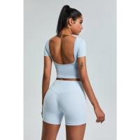 Pantalones cortos deportivos de cintura alta Control del vientre Hip Lift Ropa deportiva Pantalones cortos de yoga para mujer - details 8