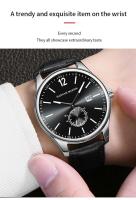 Reloj Deportivo de Cuero de Lujo para Hombres Hannah Martin Estilo de Negocios Negro de 42mm - details 1