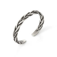 Pulsera de aleación para hombre, diseño tejido vintage, estilo urbano ajustable, regalo para hombre 2025 - details 4
